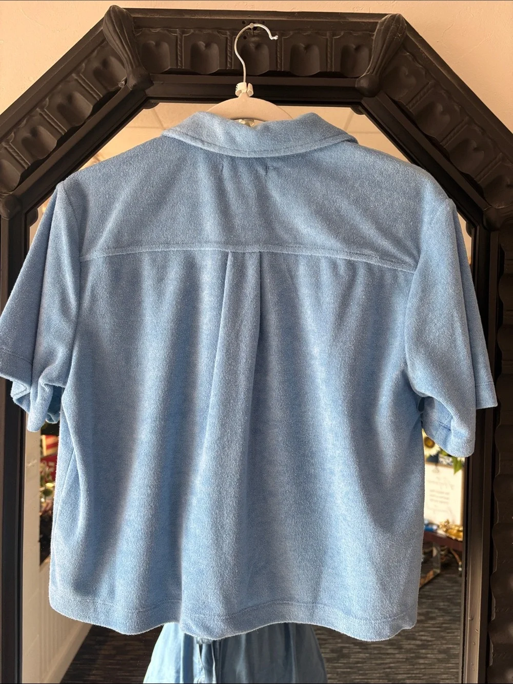 Z Supply Light Blue Terry Button-Down Shirt